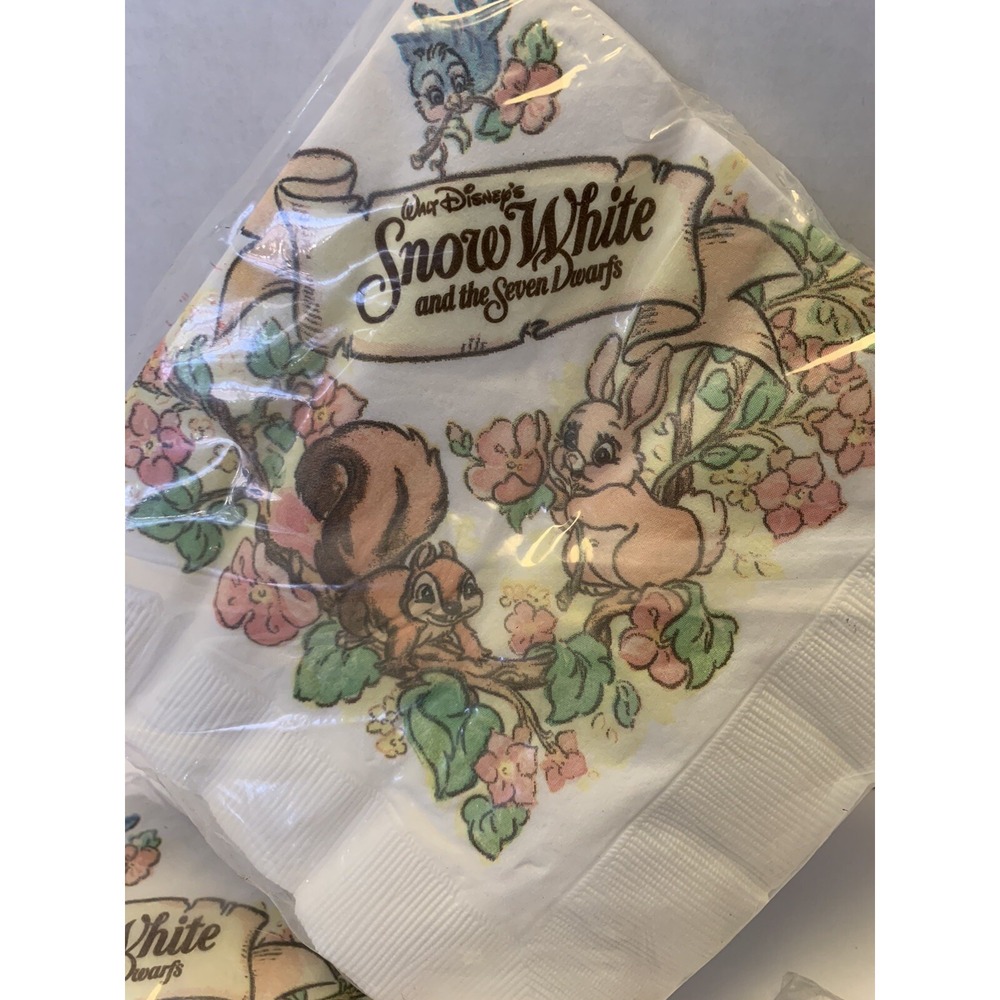 Vtg Disney Snow White & The Seven Dwarfs Party Napkins 4 Packs Made USA NEW NOS